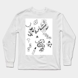 Old school tattoo flash Long Sleeve T-Shirt